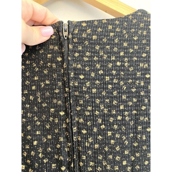 80s VINTAGE TORI ALEXANDER DRESSS BLACK SIZE 10 Button Down Short Sleeve MIDI - Picture 9 of 9